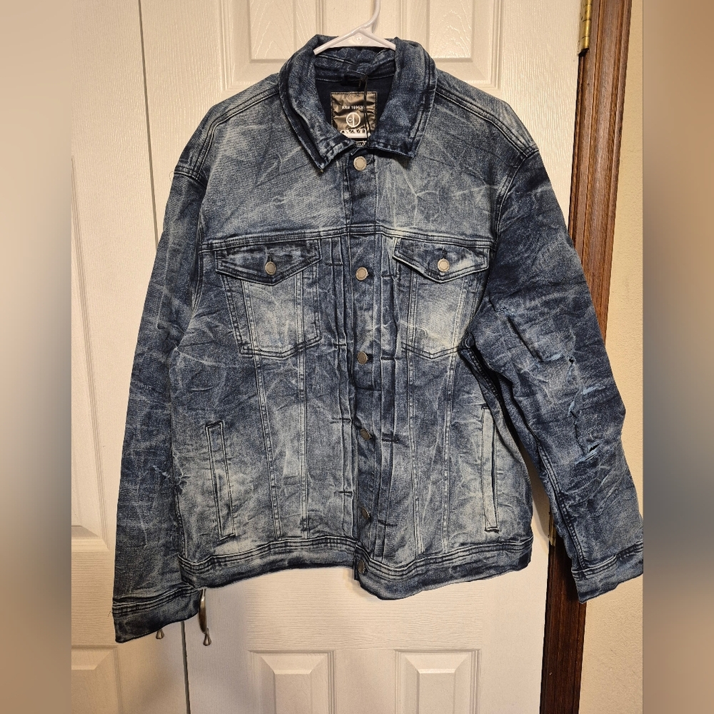 OXYD New Distressed Denim Blue Men's Jacket